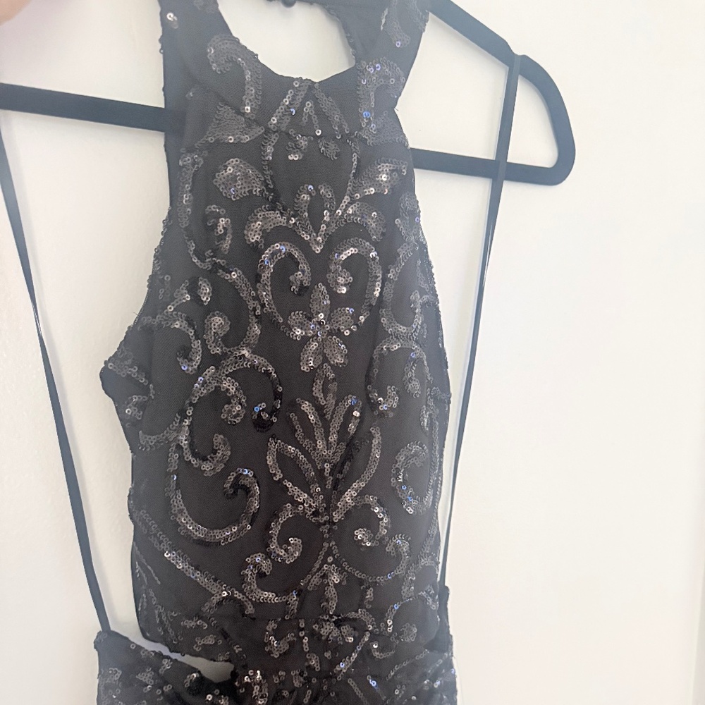 Maxi black sequins dress